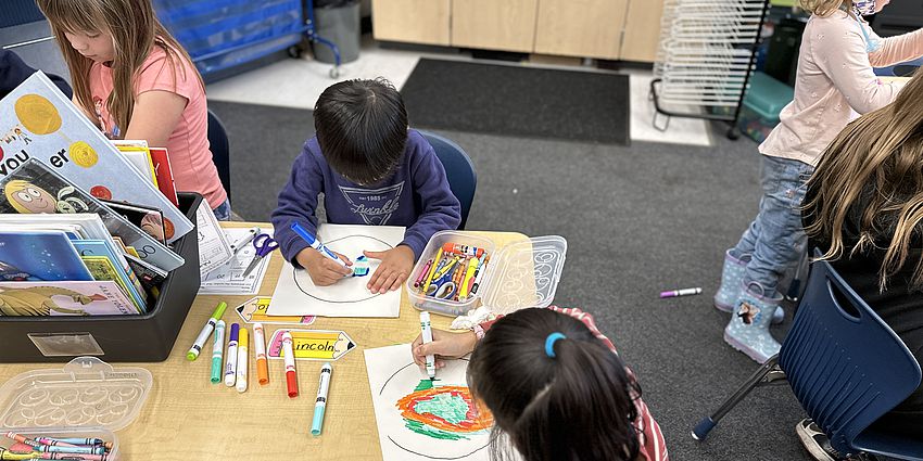 students working