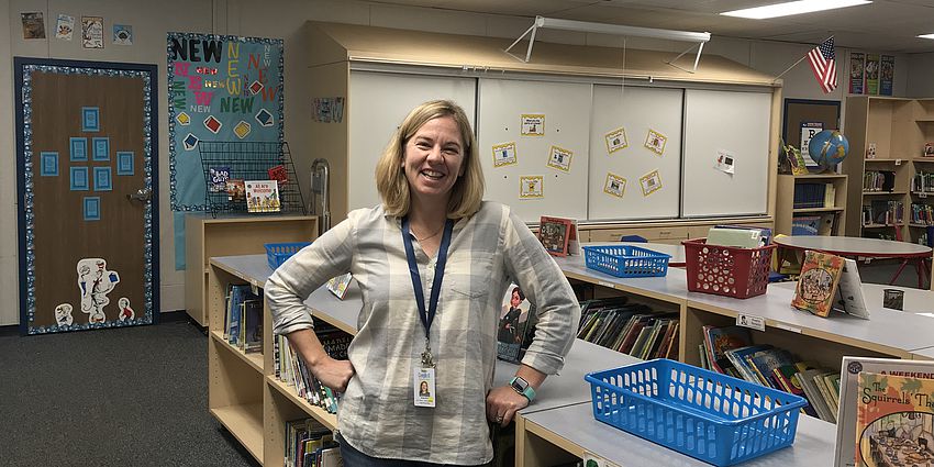 Librarian in the library