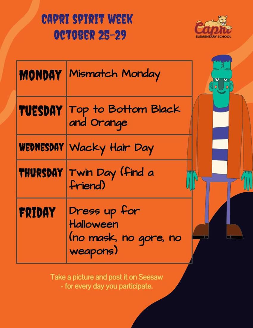 Spirit Week Flyer