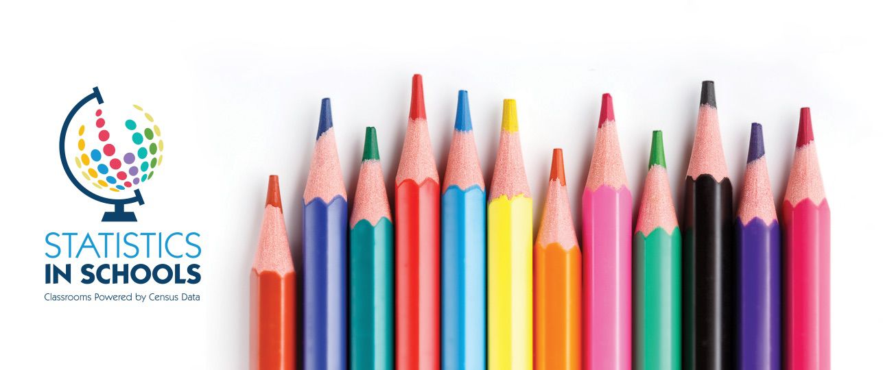 Colored pencils with census logo