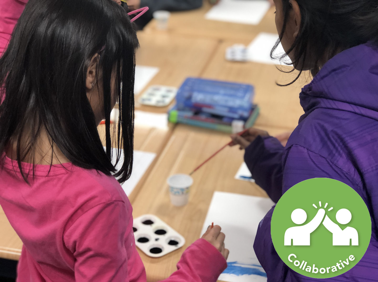 Two students working together