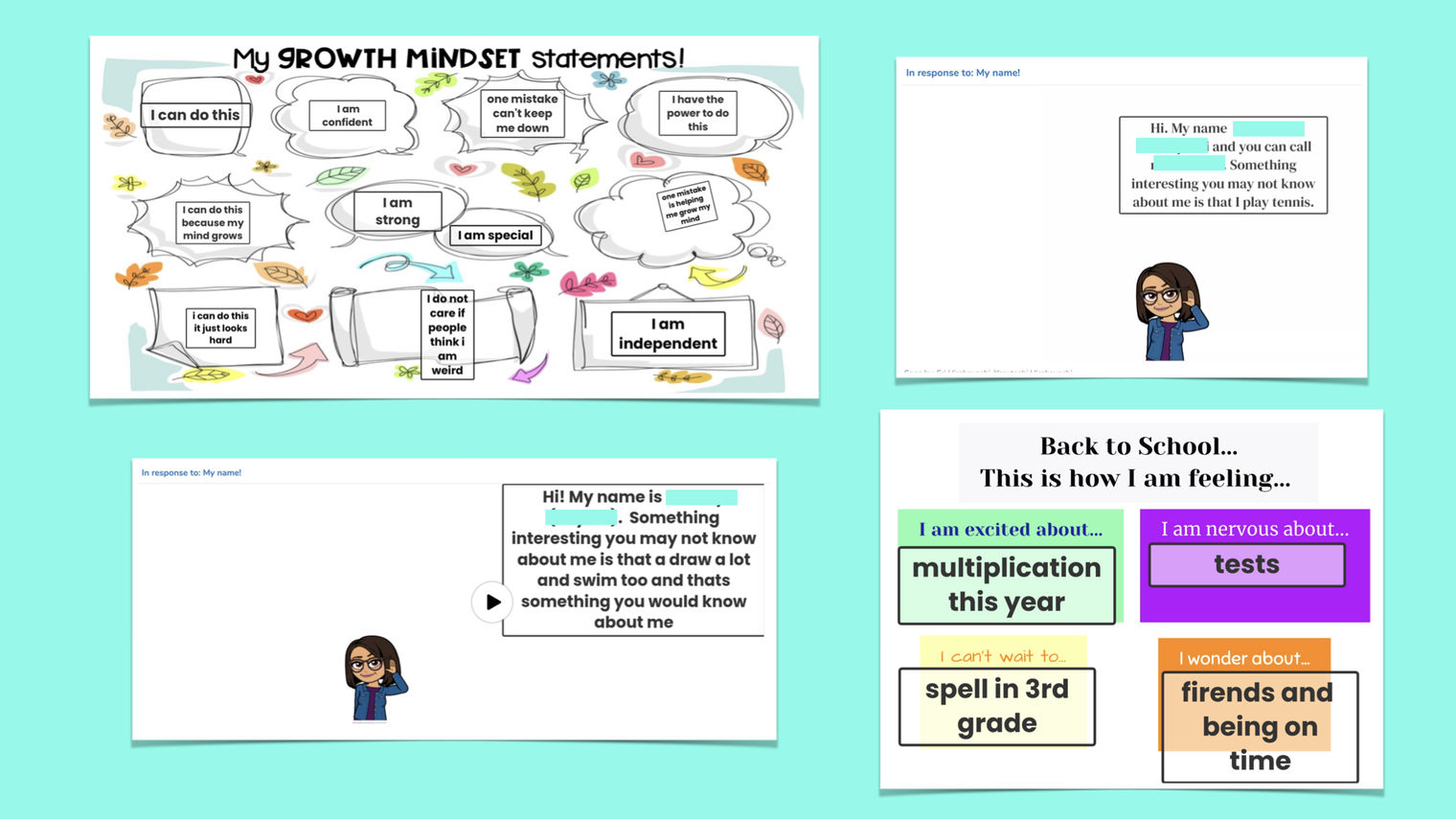Collage of Seesaw assignments