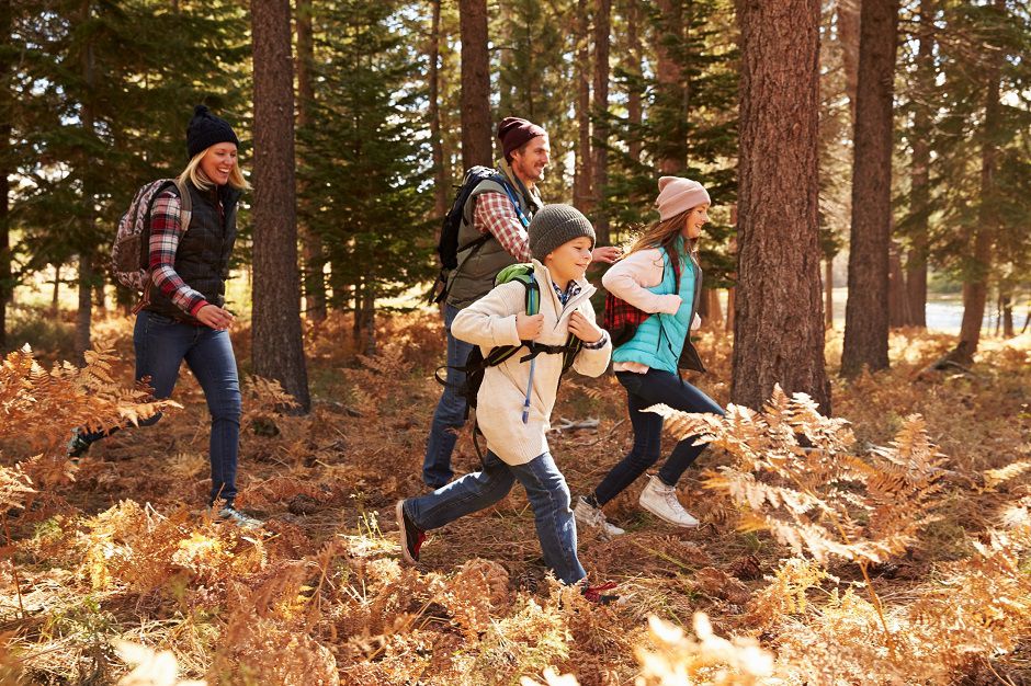 Family hiking