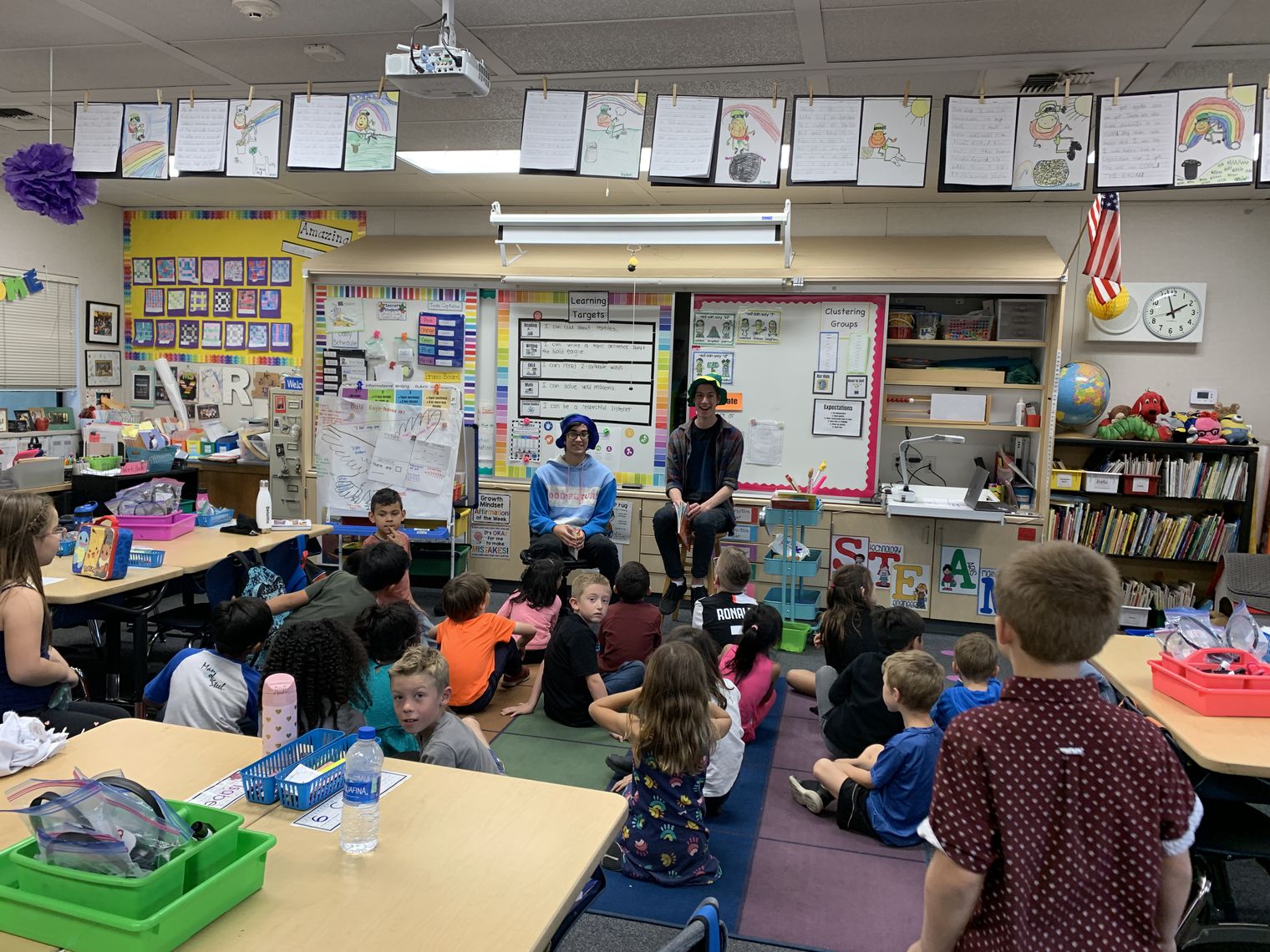 High school students in a class with first graders
