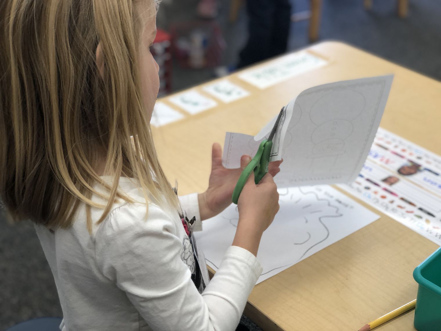 Student using scissors