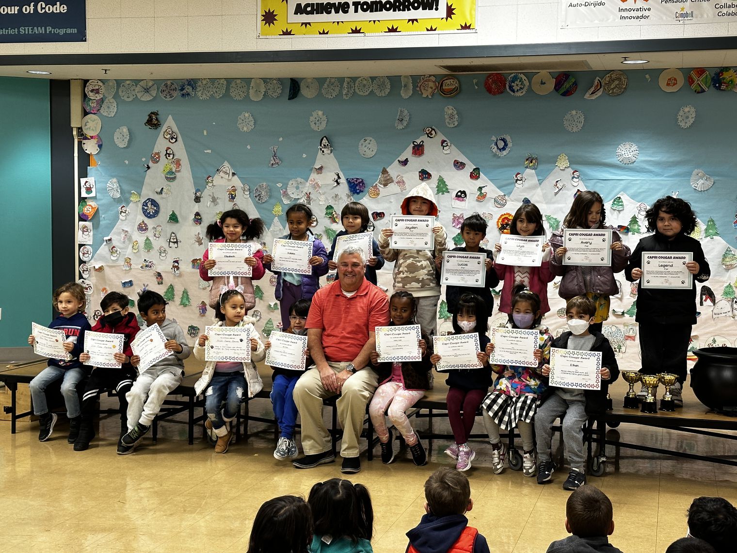 Mr. Brown with students