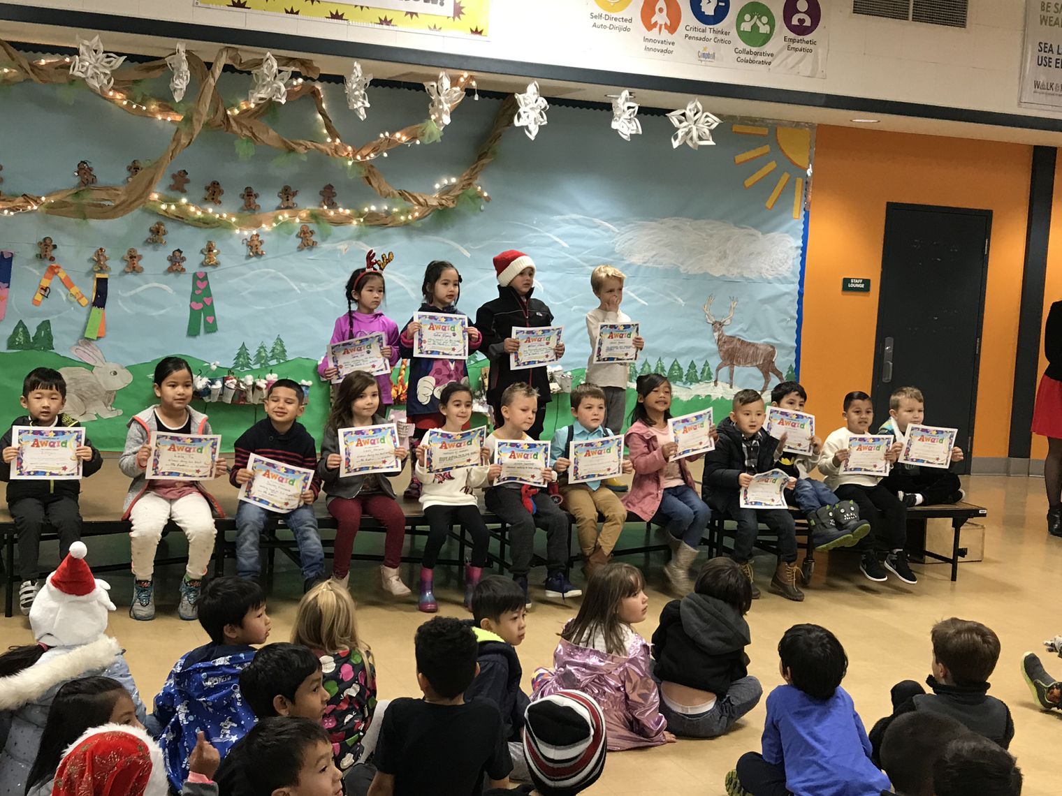 Students posing with their awards