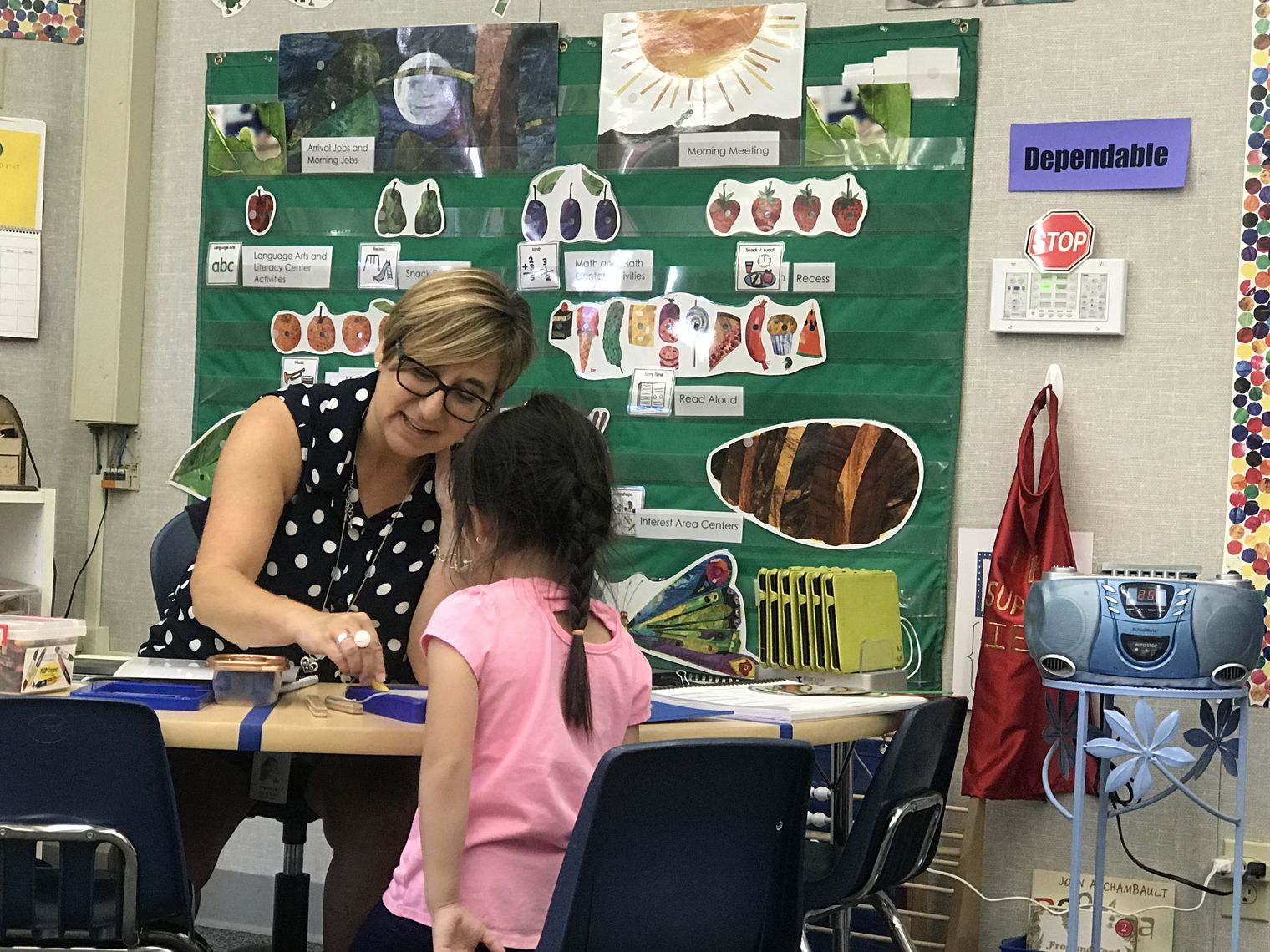 TK Teacher with a student