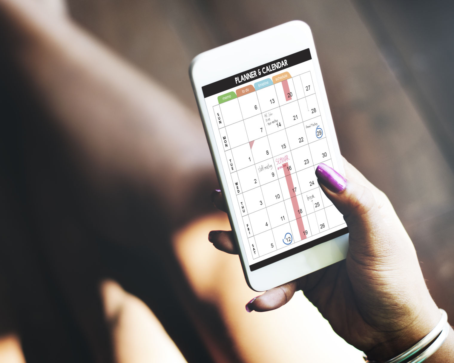 A phone calendar