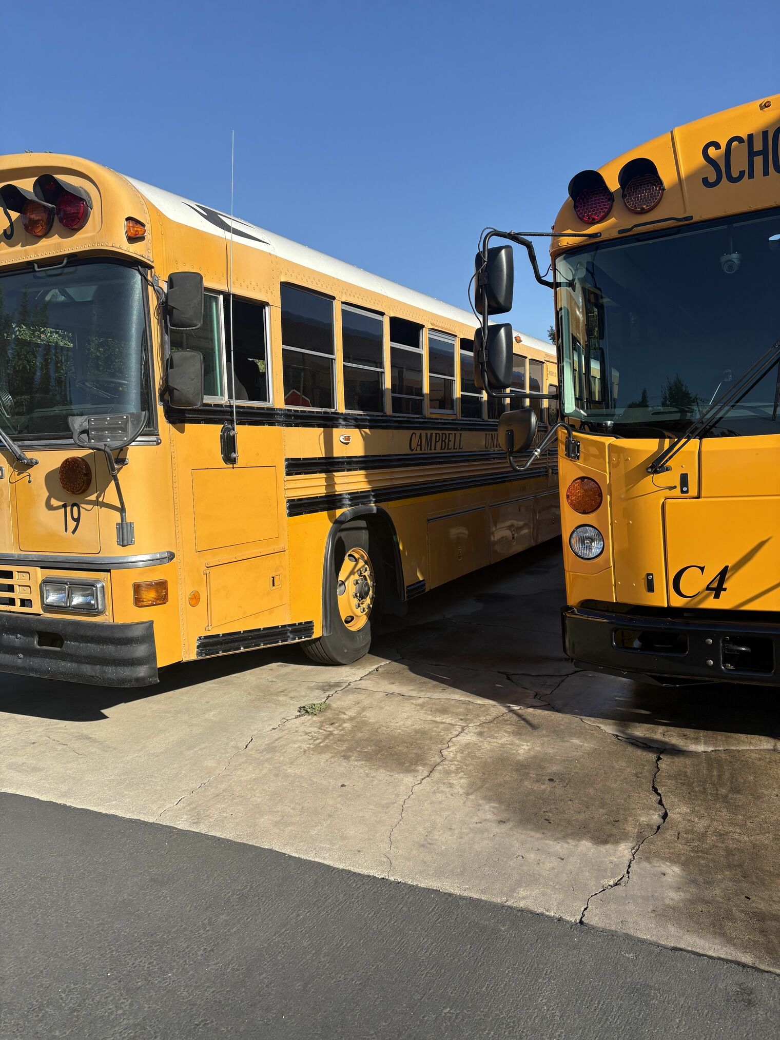 Two Campbell Union School District buses