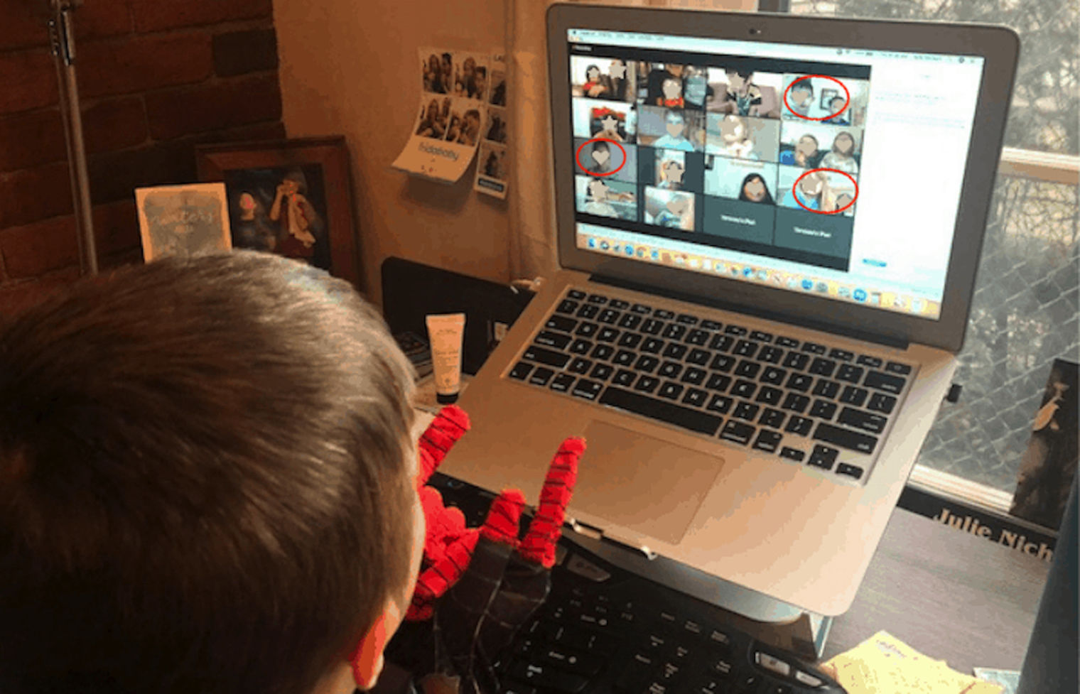 Student using a computer