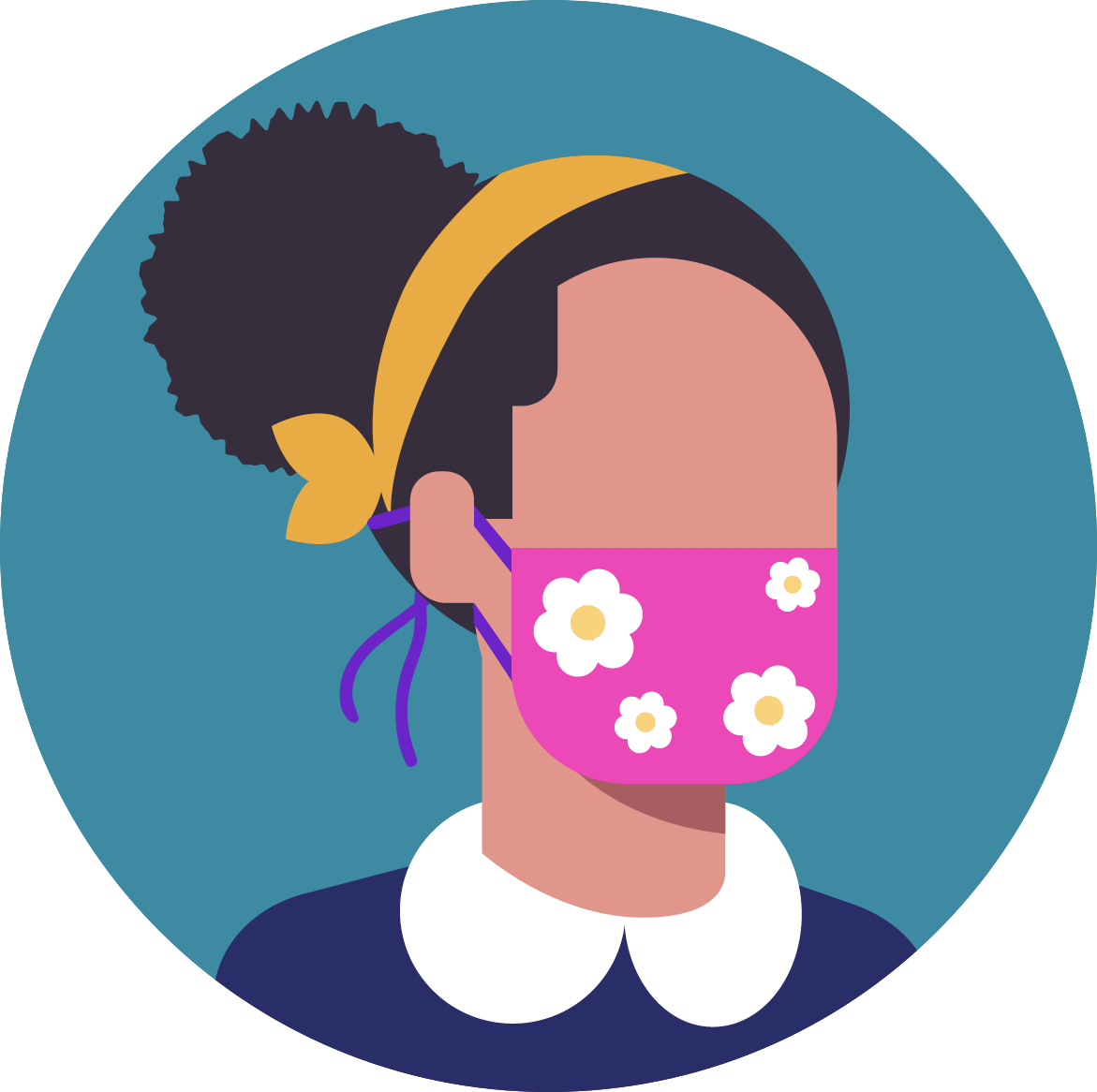woman wearing a mask